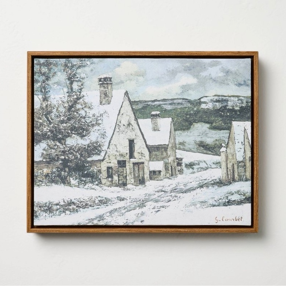 11x14” Snowy Town Burlap Wall Art — Hearth & Hand with Magnolia
